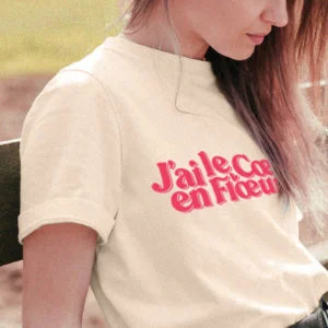 T-shirt "J'ai le coeur en Floeurs " 100% Coton Bio – Image 2
