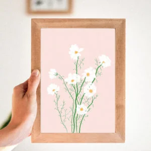 Affiche "Bouquet Sauvage Cosmos Blanc" – Image 2
