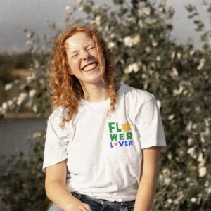 T-shirt "Flower Lover " 100% Coton Bio – Image 3