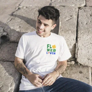 T-shirt "Flower Lover " 100% Coton Bio – Image 2